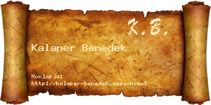 Kalaper Benedek névjegykártya