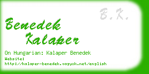 benedek kalaper business card